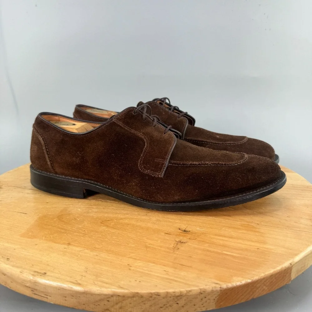 Allen Edmonds Hancock Mens Size 13 B Dress Shoes Brown Suede Split Toe Derby USA